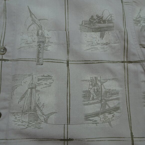 Columbia Tan Marlin Fishing Shirt Size Medium - Picture 3 of 6